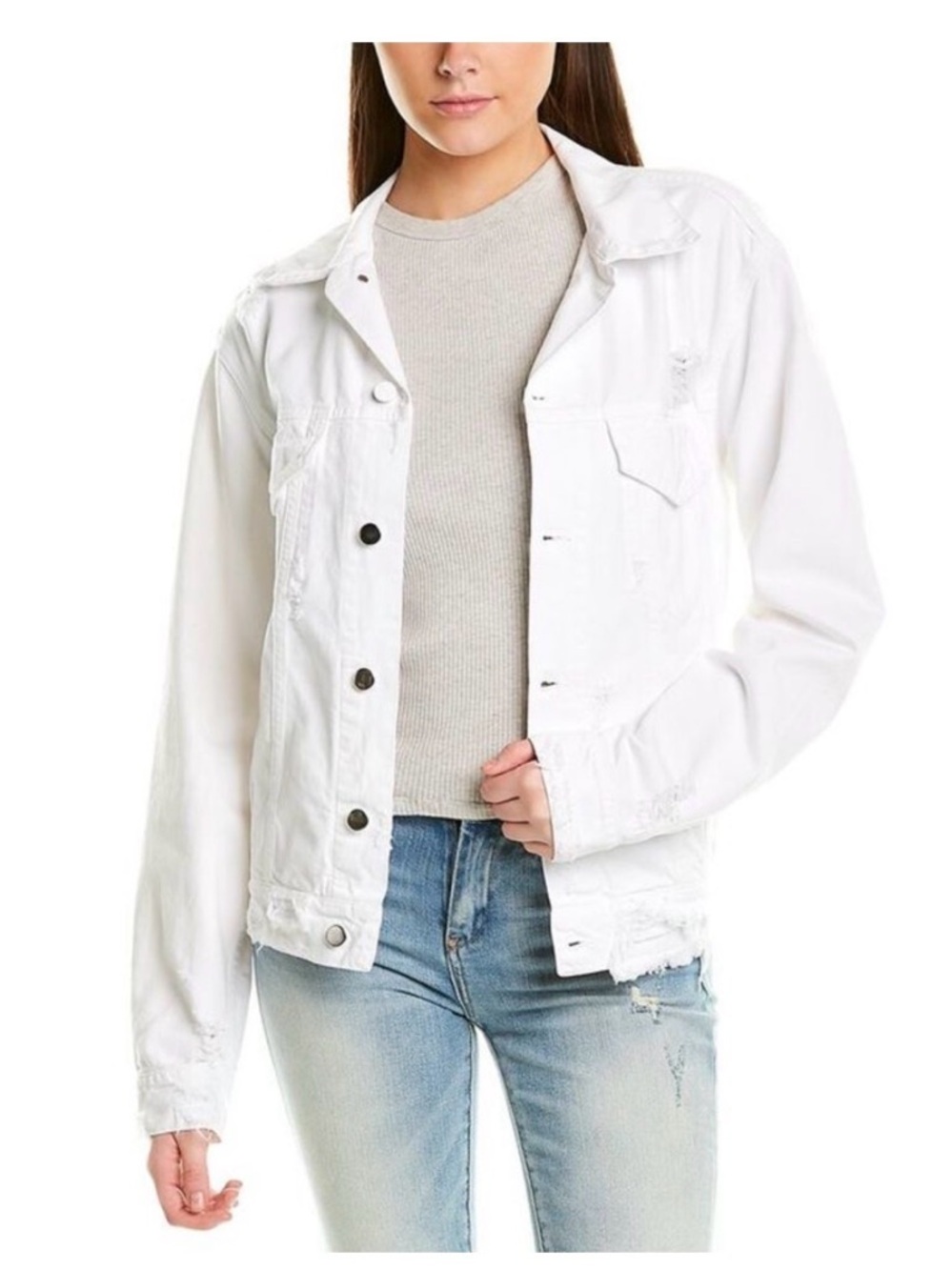 NWT SER.O.YA Romeo Jacket White Distressed Women’s‎ Size XS